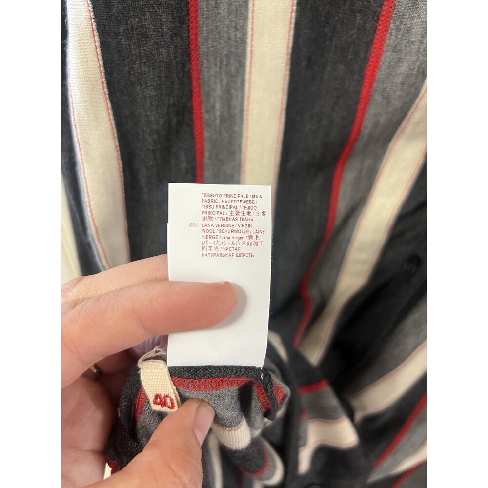 Marni Small Gray Striped Wool LS Cardigan Italy Size 40 Small - Picture 4 of 6